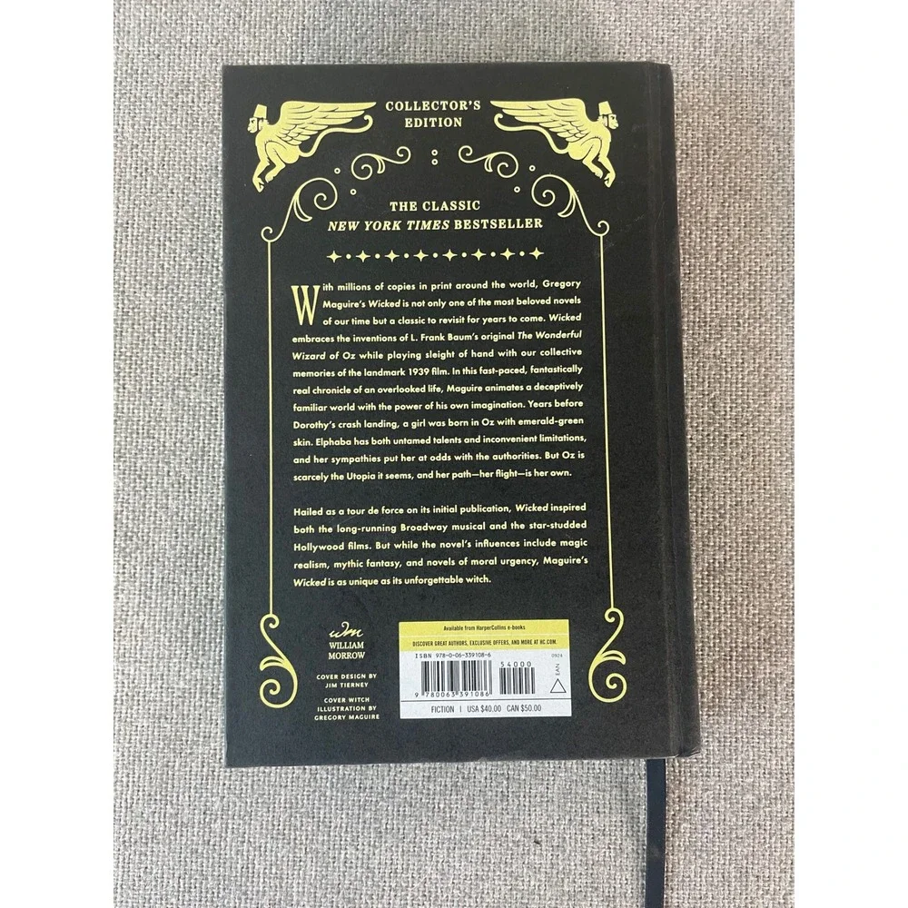 Wicked Gregory Maguire 2024 Collector's Edition Hardcover Book & Witch Doll Set